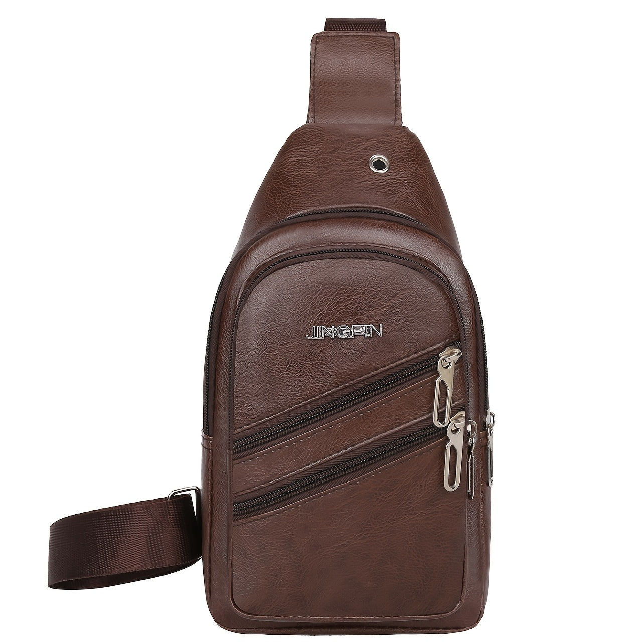 Fashion PU Leather Chest Bag - Men's Casual Work Shoulder Bag